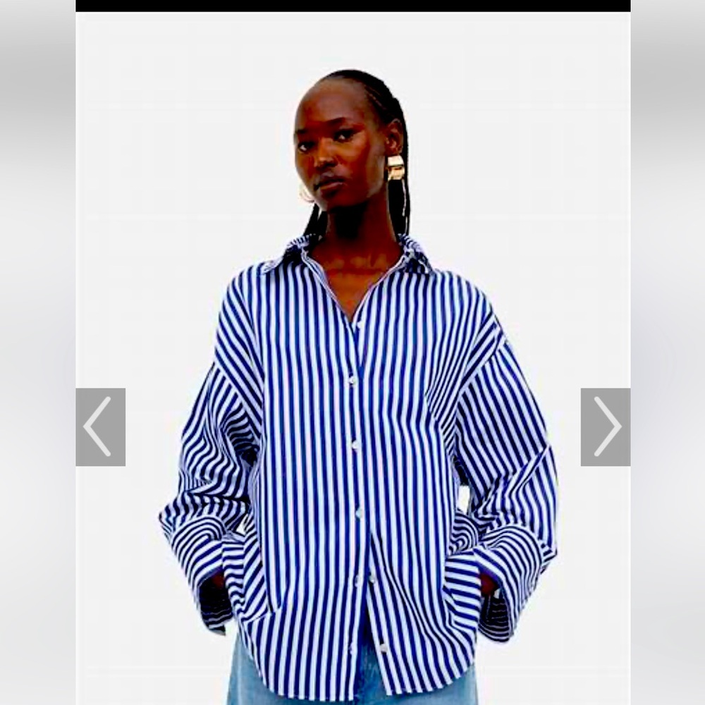 Zara L-XL button down shirt - baggy fit